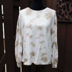 C&C California M Tan & White Tie Dye Sweatshirt